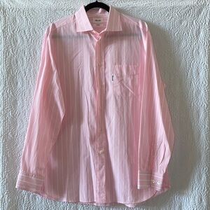 FACONNABLE Stripe Poplin Long Sleeve Button Down Casual Dress Shirt